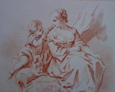 François BOUCHER (d’après) - Femme assise - Gravure 2