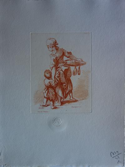 François BOUCHER (d’après) : Mère et fils - Gravure 2