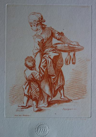 François BOUCHER (d’après) : Mère et fils - Gravure 2