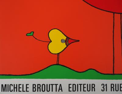 Charles LE BARS: El pájaro del amor - Serigrafía original firmada 2