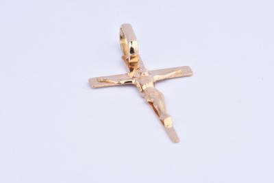 Ciondolo Croce Di Cristo Placcato Oro 18 Carati – Unisex – Con Catena In Opzione