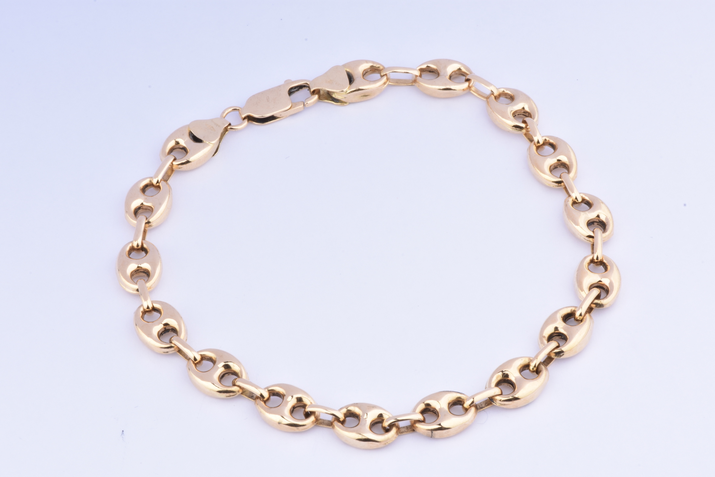 Bracelet En Or Rose 18 Carats (750) - Maille Amande, 8.57g, Fait Main, Neuf