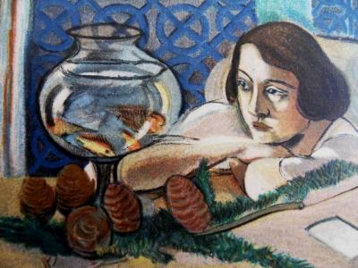Henri MATISSE (d’après) - Femme devant un aquarium - Lithographie Signée 2