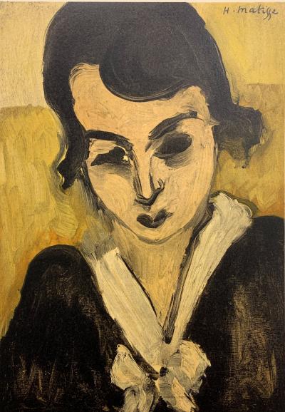 Henri MATISSE (d’après) : Femme au col blanc - Lithographie Signée 2