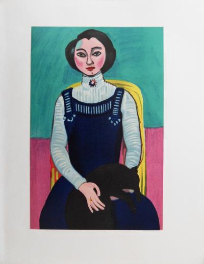 Henri MATISSE (d’après) : Jeune fille au chat - Lithographie Signée 2