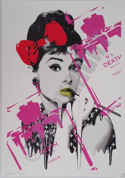 Death NYC - Audrey Hepburn Death Perfume  - Sérigraphie originale numérotée et signée - 2