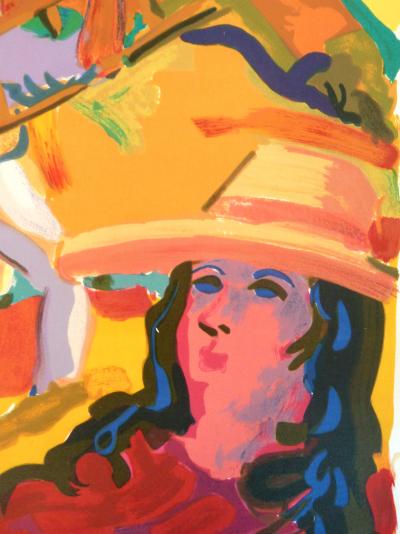 Pierre AMBROGIANI : La femme au chapeau de paille - Lithographie originale signée à la main 2