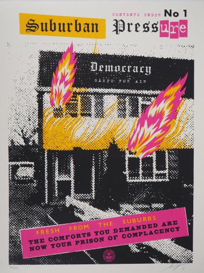 Shepard FAIREY (OBEY) : Suburbain Pressure - Sérigraphie originale signée 2
