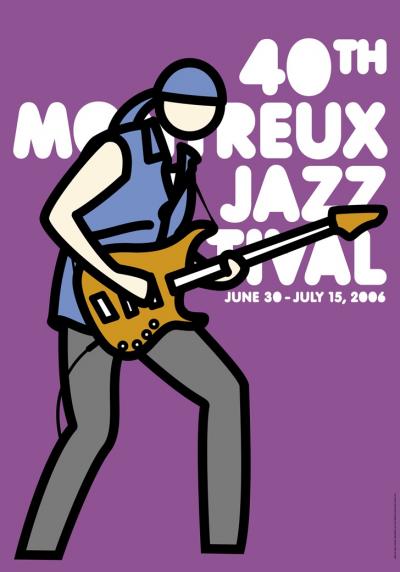 Julian Opie, Montreux Jazz 2006 (Violet), Sérigraphie 2