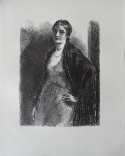 Berthold MAHN : Femme pensive - Lithographie originale Signée, 1930 2