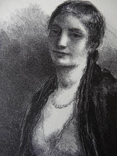 Berthold MAHN : Femme pensive - Lithographie originale Signée, 1930 2