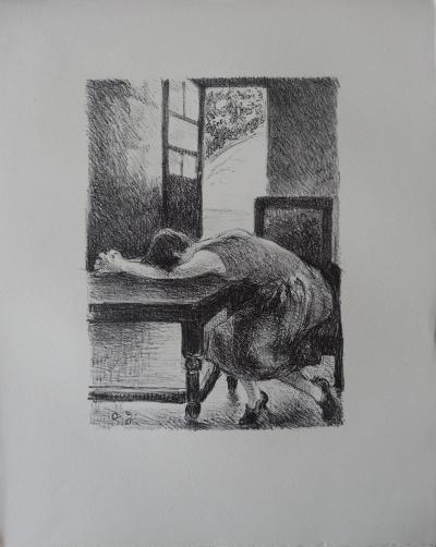Odette DES GARETS : Repos - Lithographie originale Signée, 1930 2