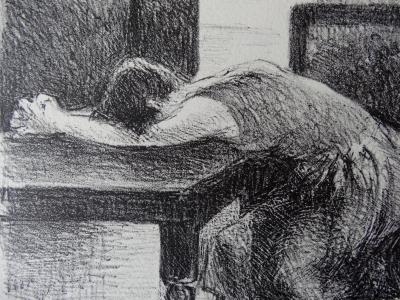 Odette DES GARETS : Repos - Lithographie originale Signée, 1930 2
