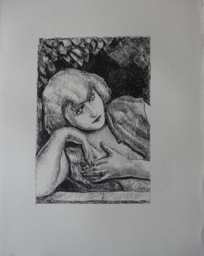 Valdo BARBEY : Amoureuse romantique - Lithographie originale, 1930 2