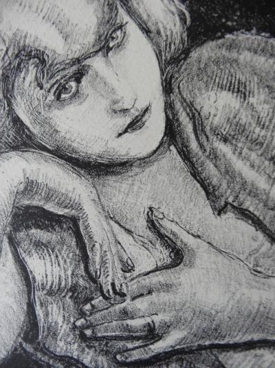 Valdo BARBEY : Amoureuse romantique - Lithographie originale, 1930 2