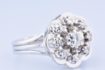 Bague Solitaire Or Blanc 18 Carats - Diamant 0,25 Carat, Poids 3,78 G, Taille 57, Occasion