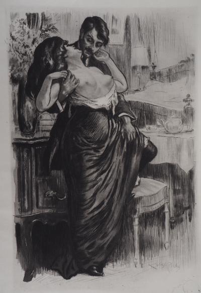 Alméry LOBEL-RICHE : L’étreinte - Gravure Originale Signée 2