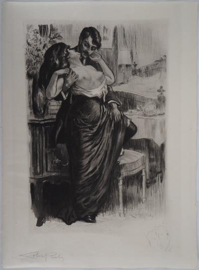 Alméry LOBEL-RICHE : L’étreinte - Gravure Originale Signée 2