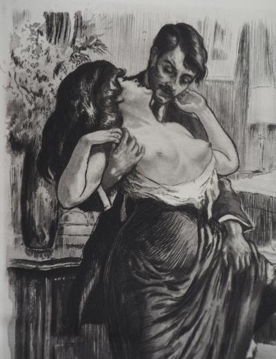 Alméry LOBEL-RICHE : L’étreinte - Gravure Originale Signée 2