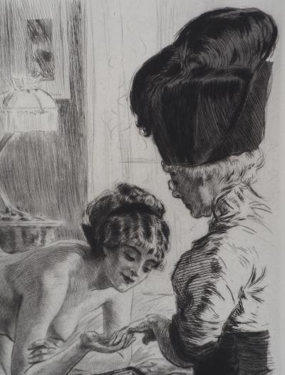 Alméry LOBEL-RICHE : La manucure intime - Gravure Originale Signée 2