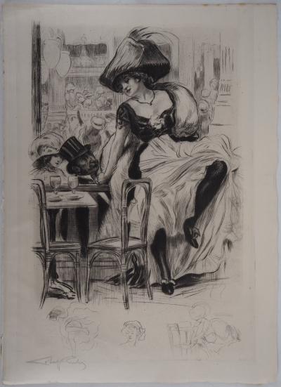 Alméry LOBEL-RICHE : Danseuse de cancan - Gravure Originale Signée 2