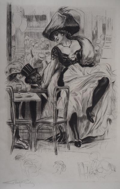 Alméry LOBEL-RICHE : Danseuse de cancan - Gravure Originale Signée 2