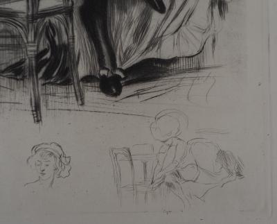 Alméry LOBEL-RICHE : Danseuse de cancan - Gravure Originale Signée 2
