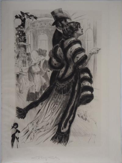 Alméry LOBEL-RICHE : Le couple élégant  - Gravure Originale Signée 2