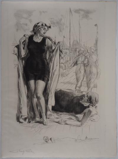Alméry LOBEL-RICHE : Les nageuses - Gravure Originale Signée 2