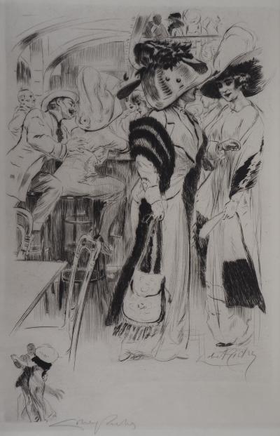 Alméry LOBEL-RICHE : Au café - Gravure Originale Signée 2