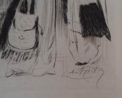Alméry LOBEL-RICHE : Au café - Gravure Originale Signée 2