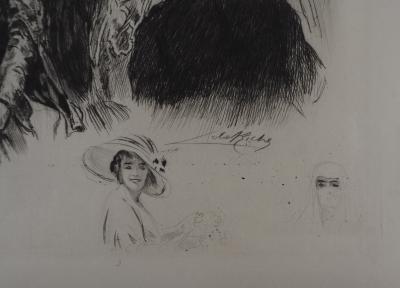 Alméry LOBEL-RICHE : Deux femmes sur un chameau - Gravure Originale Signée 2