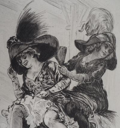 Alméry LOBEL-RICHE : Deux femmes sur un chameau - Gravure Originale Signée 2