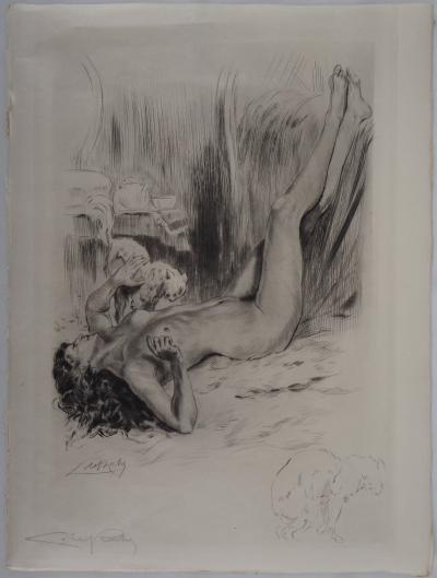 Alméry LOBEL-RICHE : Femme nue allongée - Gravure Originale Signée 2
