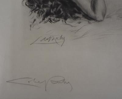 Alméry LOBEL-RICHE : Femme nue allongée - Gravure Originale Signée 2