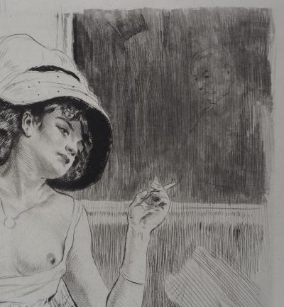 Alméry LOBEL-RICHE - Femme à la fenêtre - Gravure Originale Signée 2