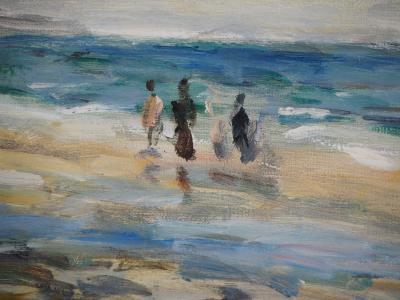 Jean-Jacques RENÉ : Le garçon sur la plage - Huile sur toile signée 2