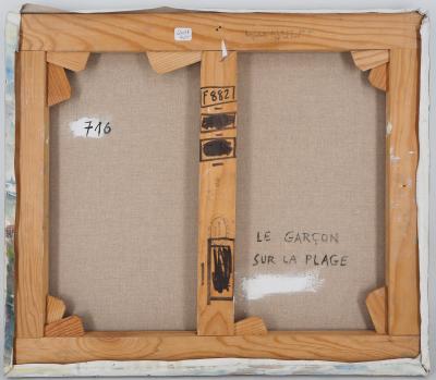 Jean-Jacques RENÉ : Le garçon sur la plage - Huile sur toile signée 2