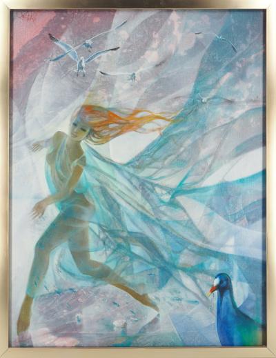 Jean-Baptiste VALADIÉ - Jeune femme à la plage, Huile sur toile signée 2