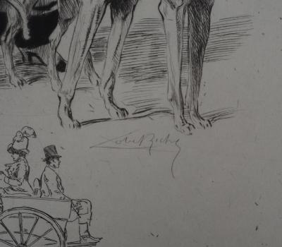 Alméry LOBEL-RICHE : La promenade des chiens - Gravure Originale Signée 2