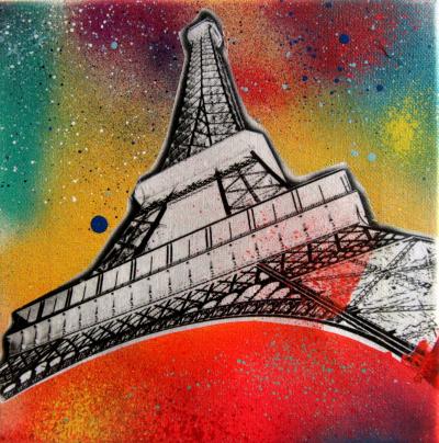 PyB -  Tour Eiffel - Technique mixte sur toile 2