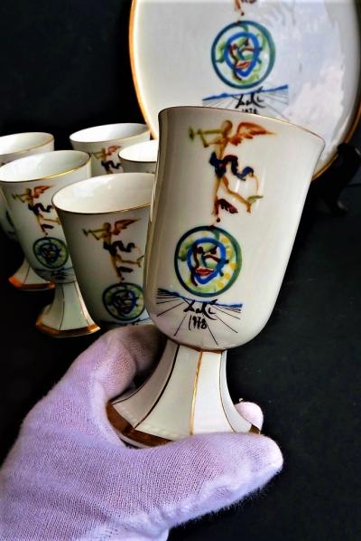 Salvador DALI - Service à Vin Porcelaine et Or 24k signé et numéroté 2