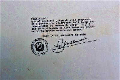 Salvador DALI - Service à Vin Porcelaine et Or 24k signé et numéroté 2