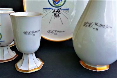 Salvador DALI - Service à Vin Porcelaine et Or 24k signé et numéroté 2