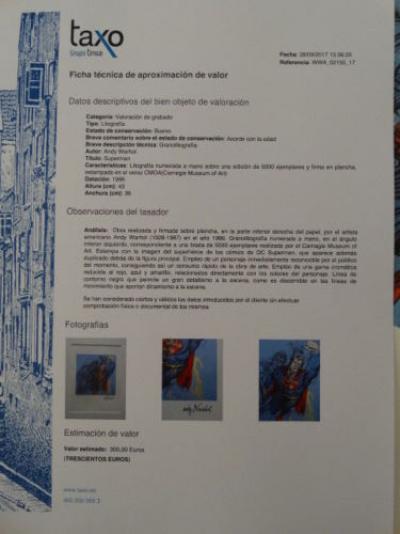 Andy WARHOL (d’après), Superman, Lithographie signée 2