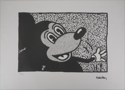 Keith HARING: Happy Mickey - Sérigraphie signé et numérotée 2