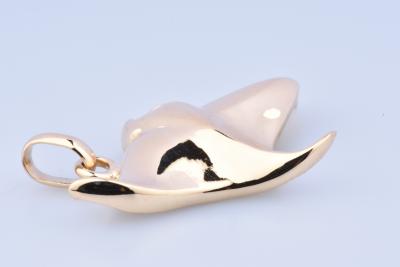 Précieux pendentif raie des mer en or 18 carat (750 millièmes) 2