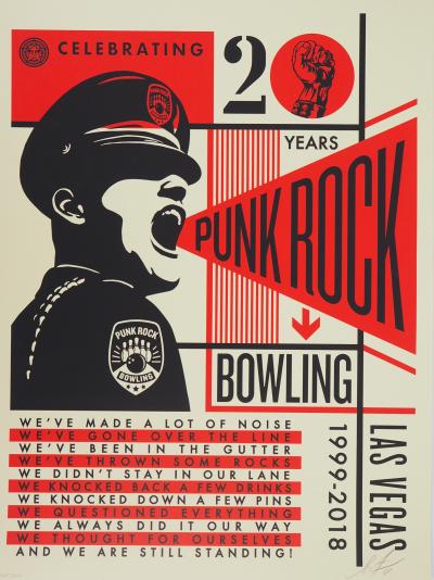 Shepard FAIREY (OBEY) : Punk Rock Bowling - Sérigraphie originale signée 2