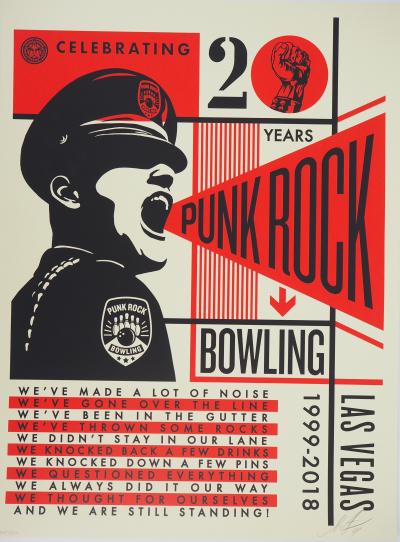 Shepard FAIREY (OBEY) : Punk Rock Bowling - Sérigraphie originale signée 2