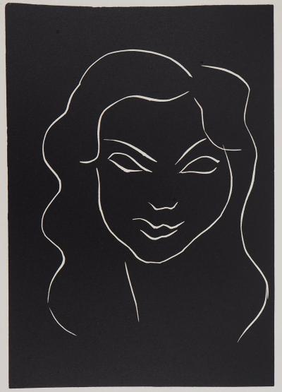 Henri MATISSE - Modèle aux cheveux longs, 1943 - Linogravure originale 2